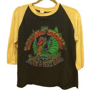 ROLLING STONES World’s Greatest Vintage Original 2 Tone Raglan Shirt MEGA RARE!